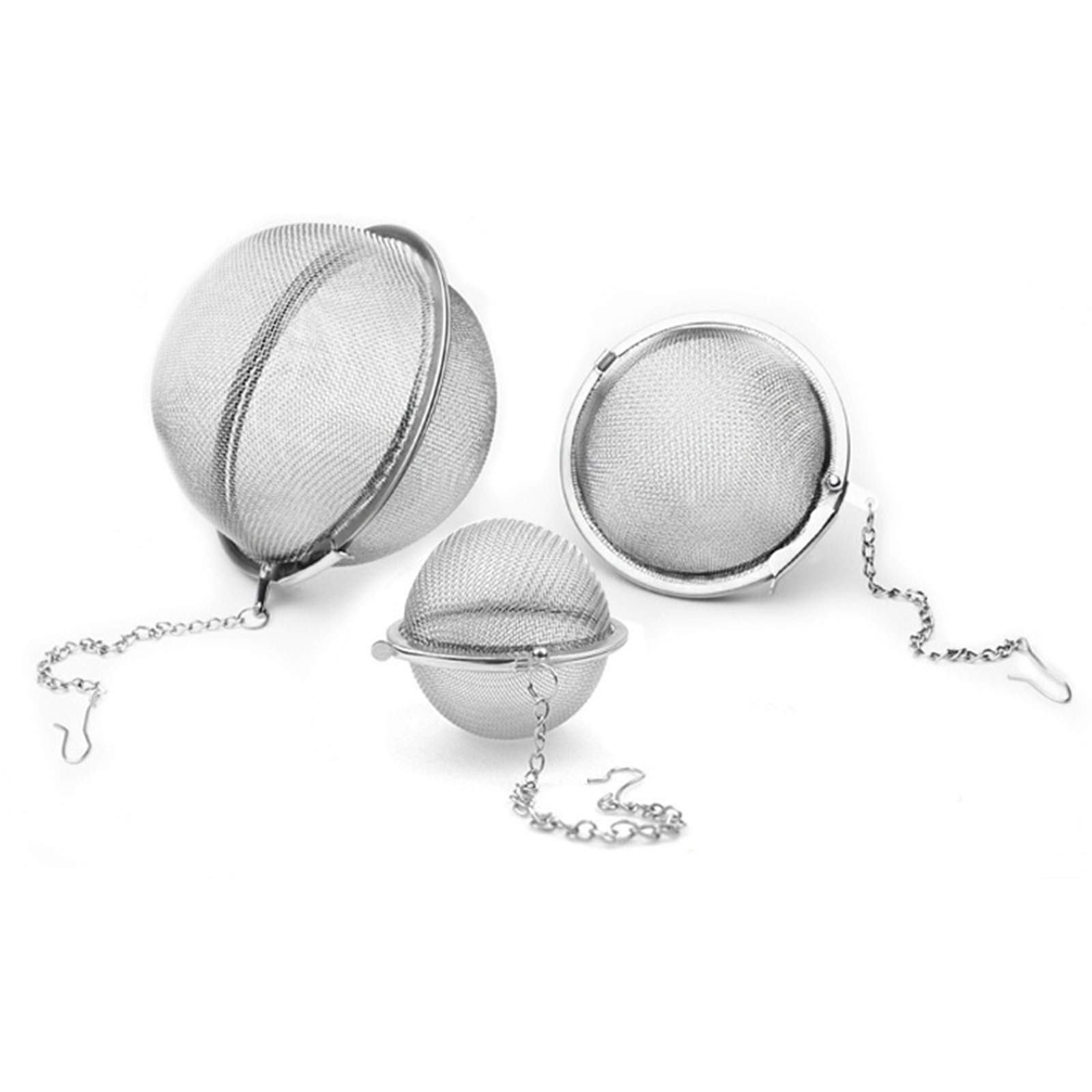 Sfera Infusore Per T&egrave; In Acciaio Inox - 3 Misure Per Foglie Di T&egrave; | Gancio E Catena Inclusi