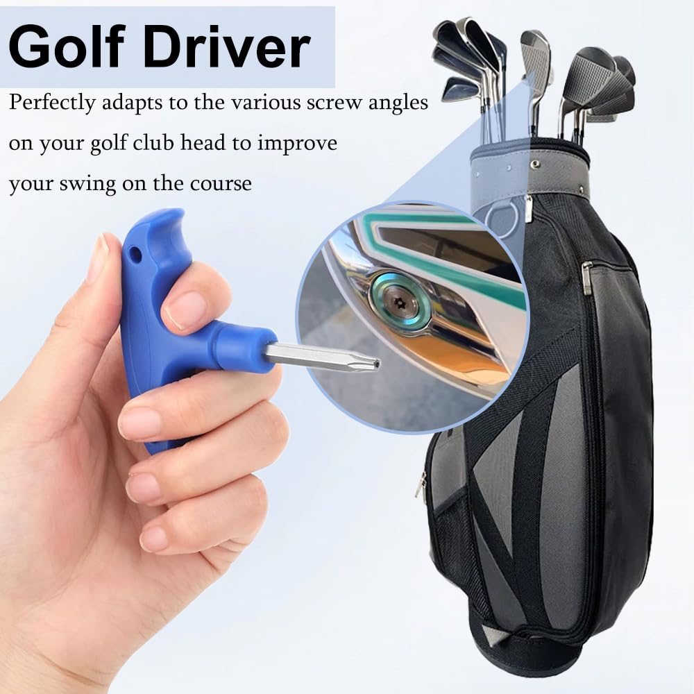 Lot de 2 clés dynamométriques portables en acier pour club de golf - Outil de pilote de golf réglable avec poignée en plastique pour clubs de conducteurs, parcours hybrides