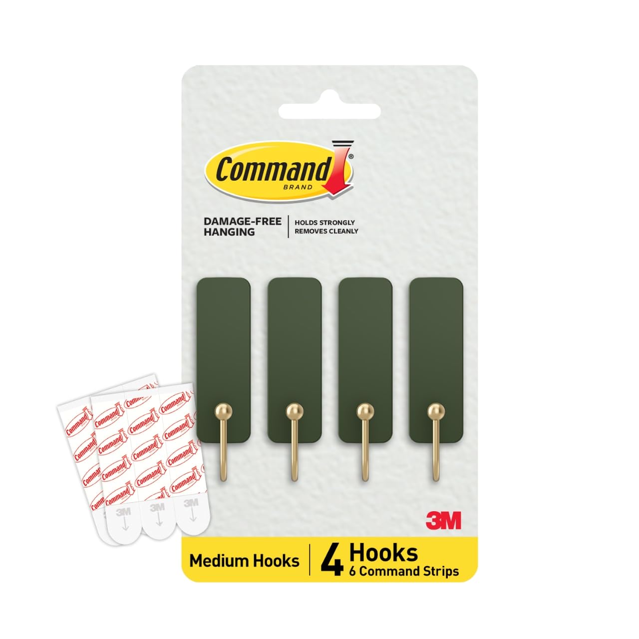 Command Hooks - 4 Hooks & 6 Strips Rosemary -1