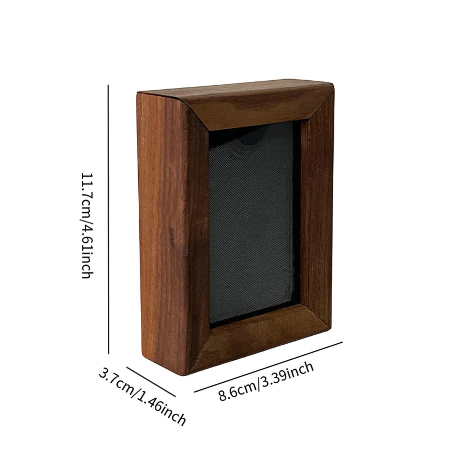 Marco de Fotos, Accesorio de Escritorio, Tarjetero Rectangular de Madera para