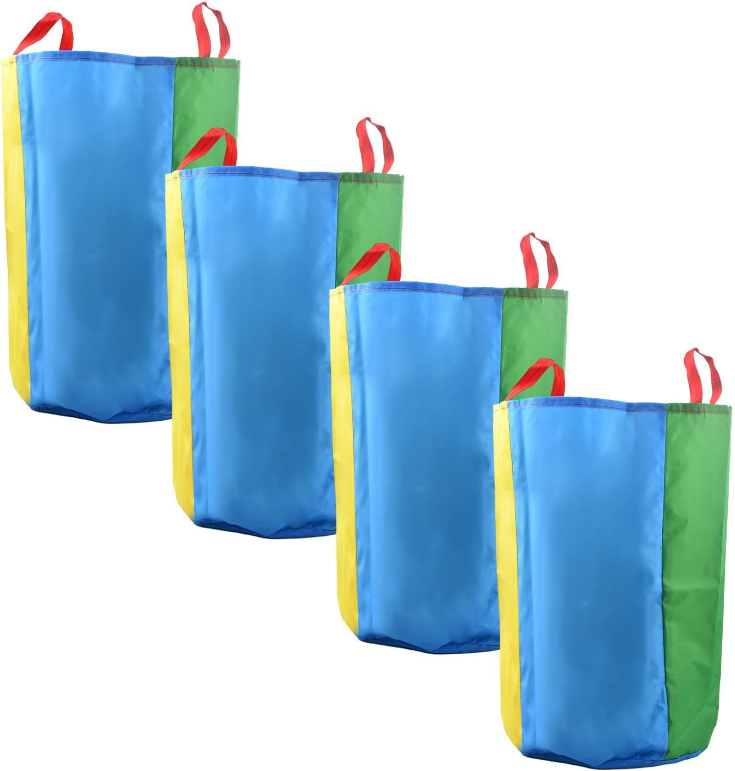 4 Pcs Potato Sack Race Bags, Colorful Jumping Bags,3 Sizes Jumping Race Bag Sports Day Kit,Outdoor Lawn Games for Family Activities Party Backyard Picnic Birthday (L)
