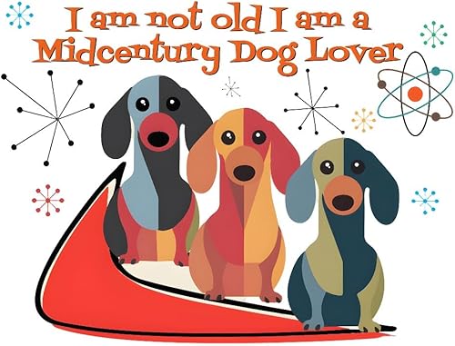 Mid-Century Wall Art with Atomic Dogs Bar Wall Art  Retro Dog & Beer Sticker  Peel and Stick Decor   Printed on a Removable self-Adhesive