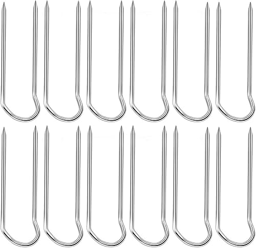 100 alfileres en forma de U de metal para coser agujas de tejer fijas, pasadores de retazos para decoración de manualidades (plata, 0.669 in)