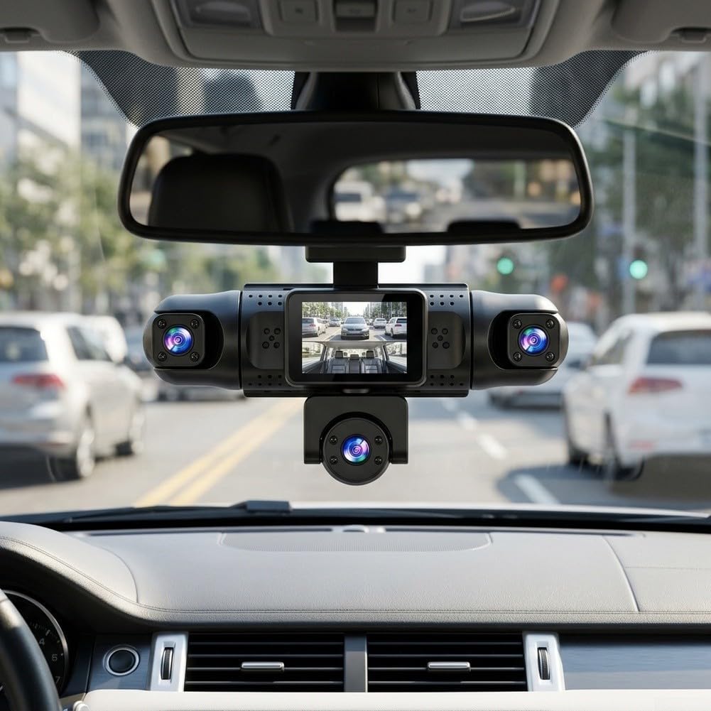 Dashcam ABS Nera 5 Lenti con Frontale 4K