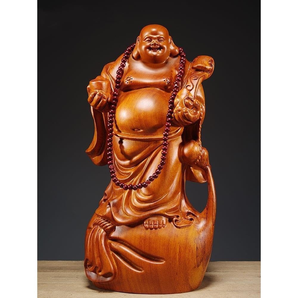 Estatua Feng Shui Estatua De Buda Madera, Escultura Meditadora, Decoración, Figura Espiritual para Habitación, Oficina, Interior Oficina Y Casa Decoración(B)
