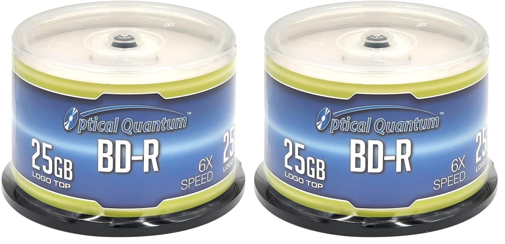 OQBDR06LT-50 6X 25 GB BD-R Single Layer Blu-Ray Recordable Blank Media Logo Top, 50-Disc Spindle (Pack of 2)