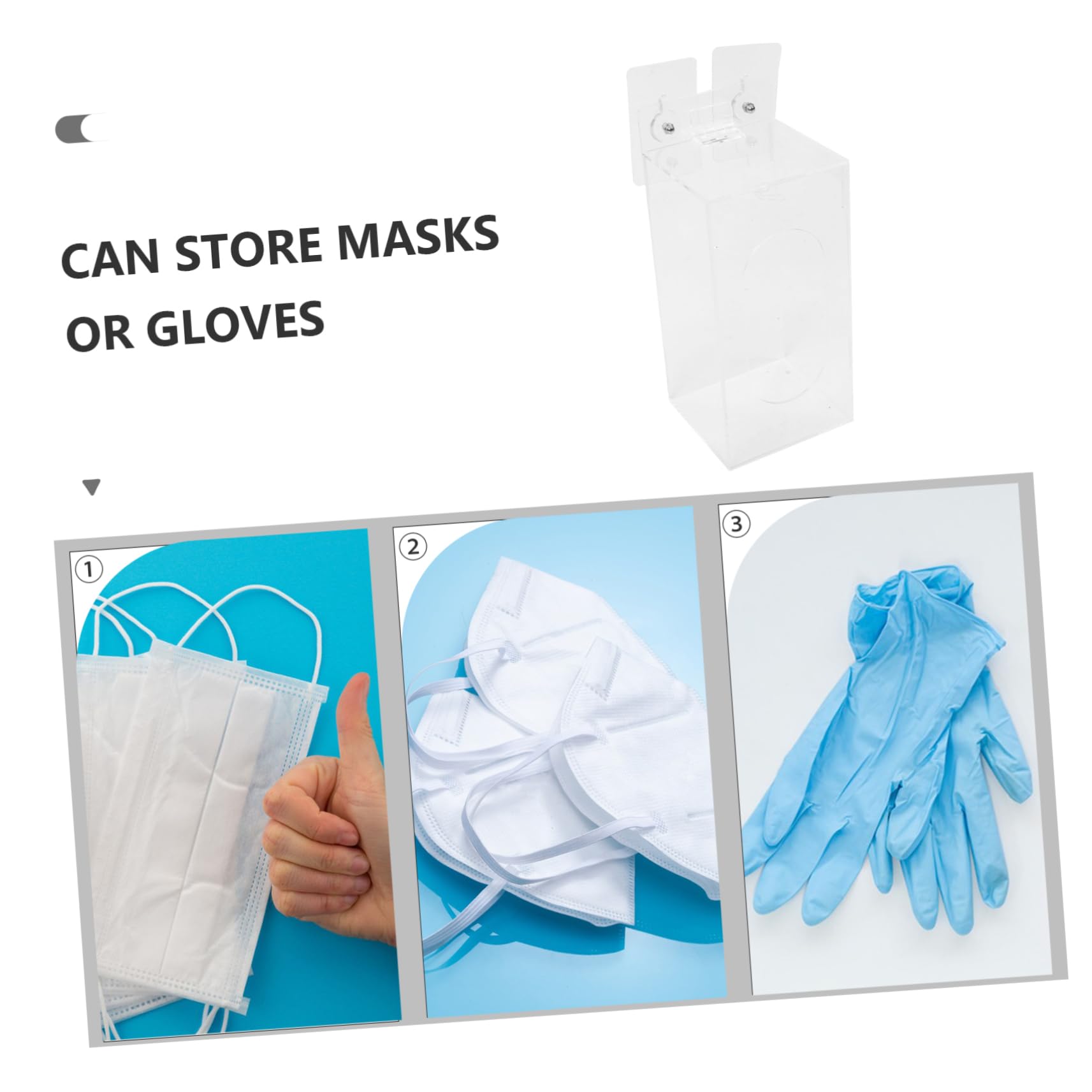 Uonlytech 4piezas Dispensador De Guantes y Organizador De De Pared Soporte Multifuncional Para Almacenamiento De Accesorios Baños y Cocinas