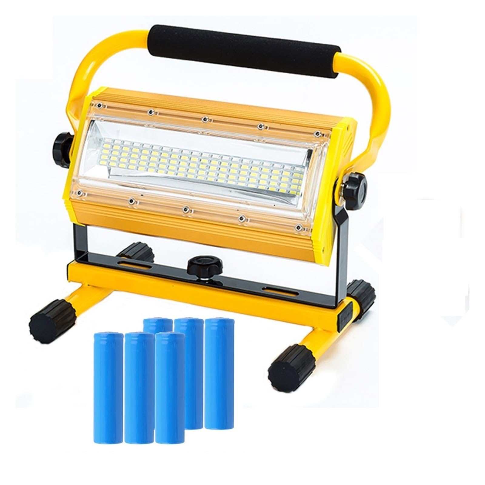 LED Flood Light, 100W Flood Light LED Reflector Outdoor Floodlight COB Spotlight Searchlight Garden Lamp with 6X 18650 Battery & Charr(100W with Battery)