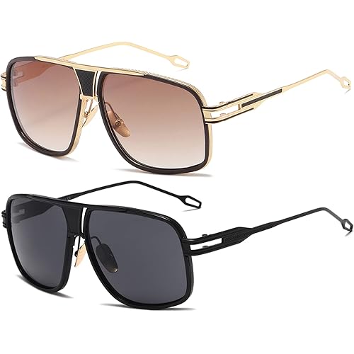 AEVOGUE Sunglasses For Men Goggle Alloy Big Frame Metal Punk Style Shield AE0336