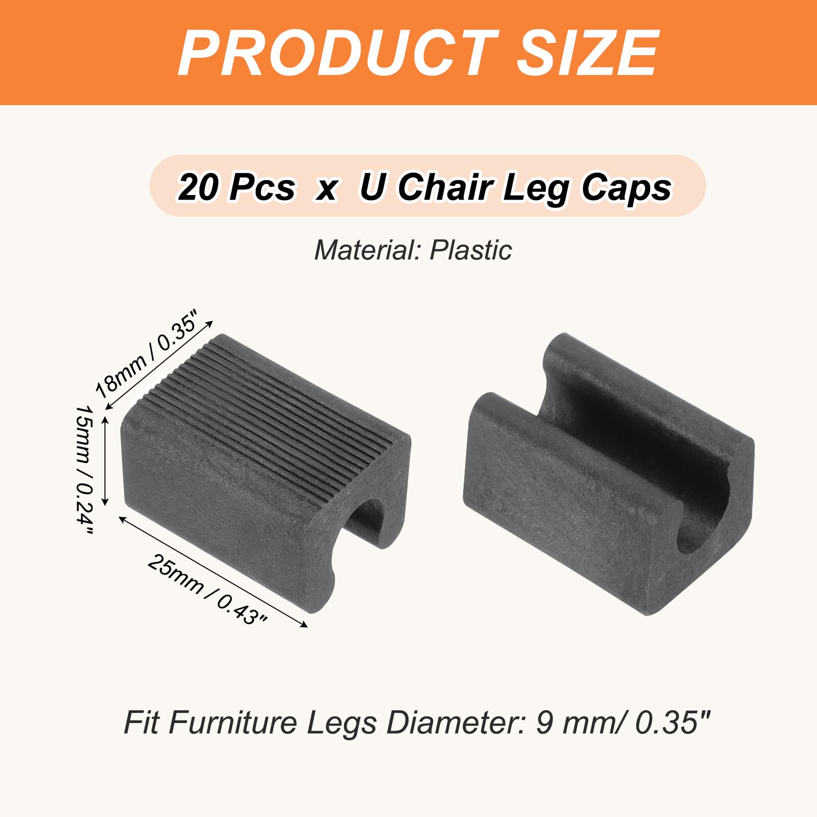 PATIKIL 20pcs U Chair Leg Caps - Image 2
