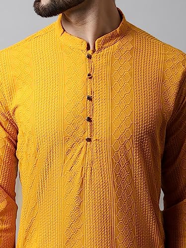 Image of Jompers Embroidered Cotton Kurtas for Men
