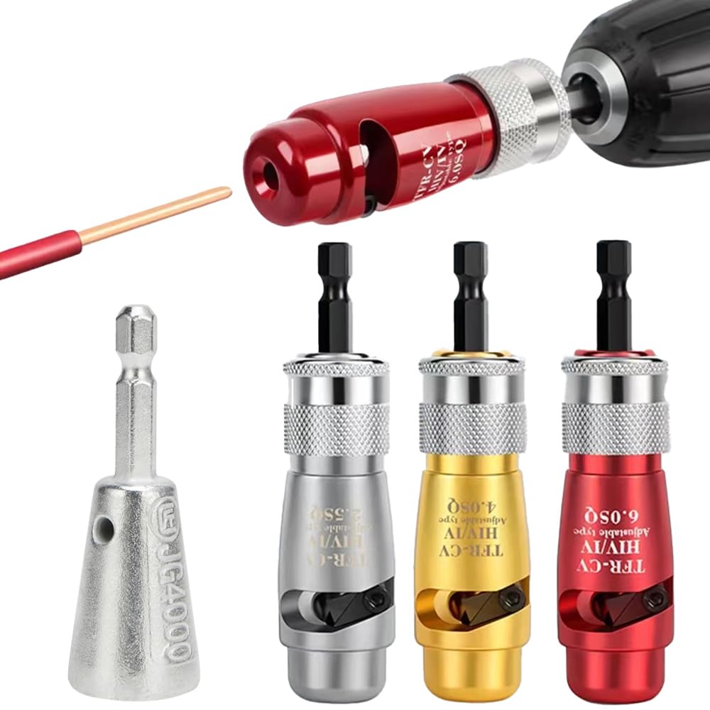 Wire Stripper Tool,Wire Stripping Tool,Wire Stripping And Twisting Tool,Cable Twisting Stripping Tool with Wrench, Portable Power Drill Wire Stripper Cutter Tool for Hand Drill