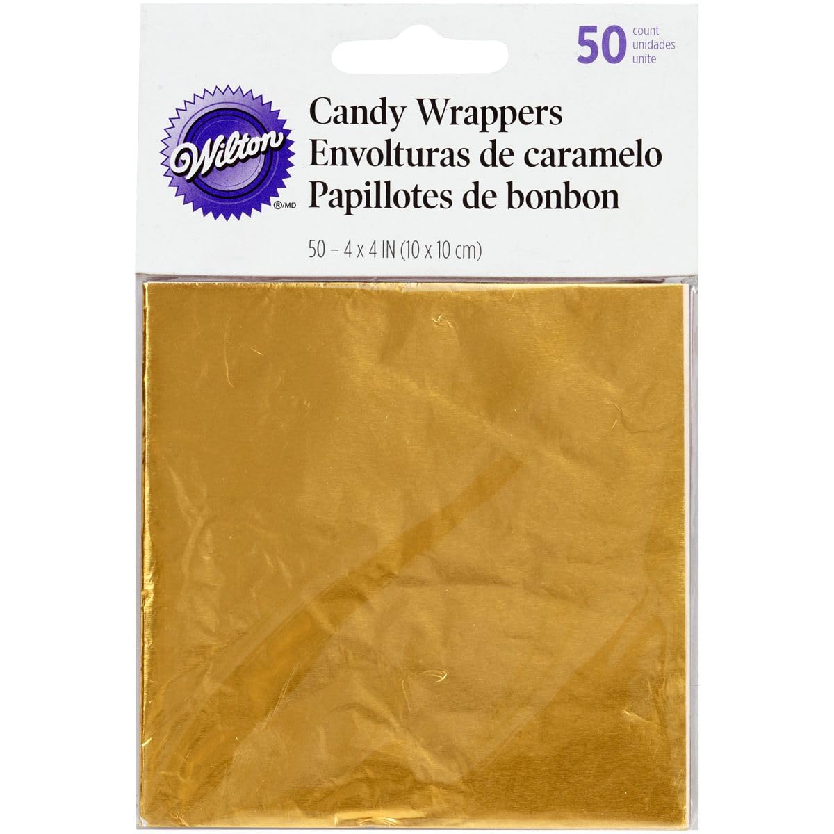 Wilton Gold Foil Candy Wrappers, 50-Count