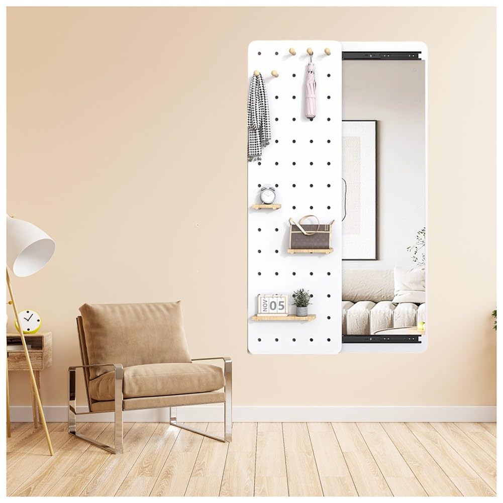 Kit de panneaux perforés muraux modulaires avec miroir - Étagères de présentation peu encombrantes pour la maison, le bureau, les études et les solutions de décoration créatives