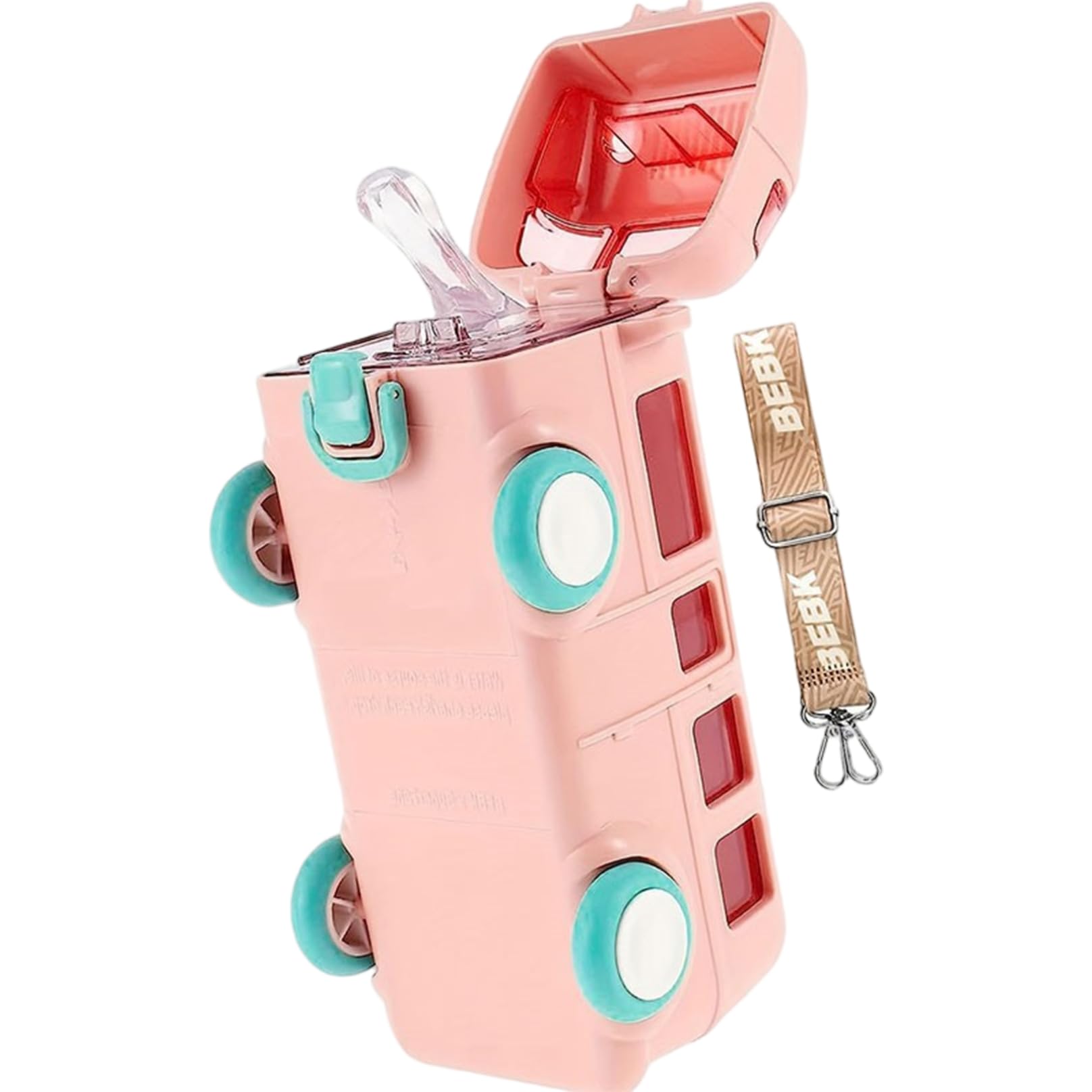 Gourde bus 500ml pour enfant avec paille et sangle réglable