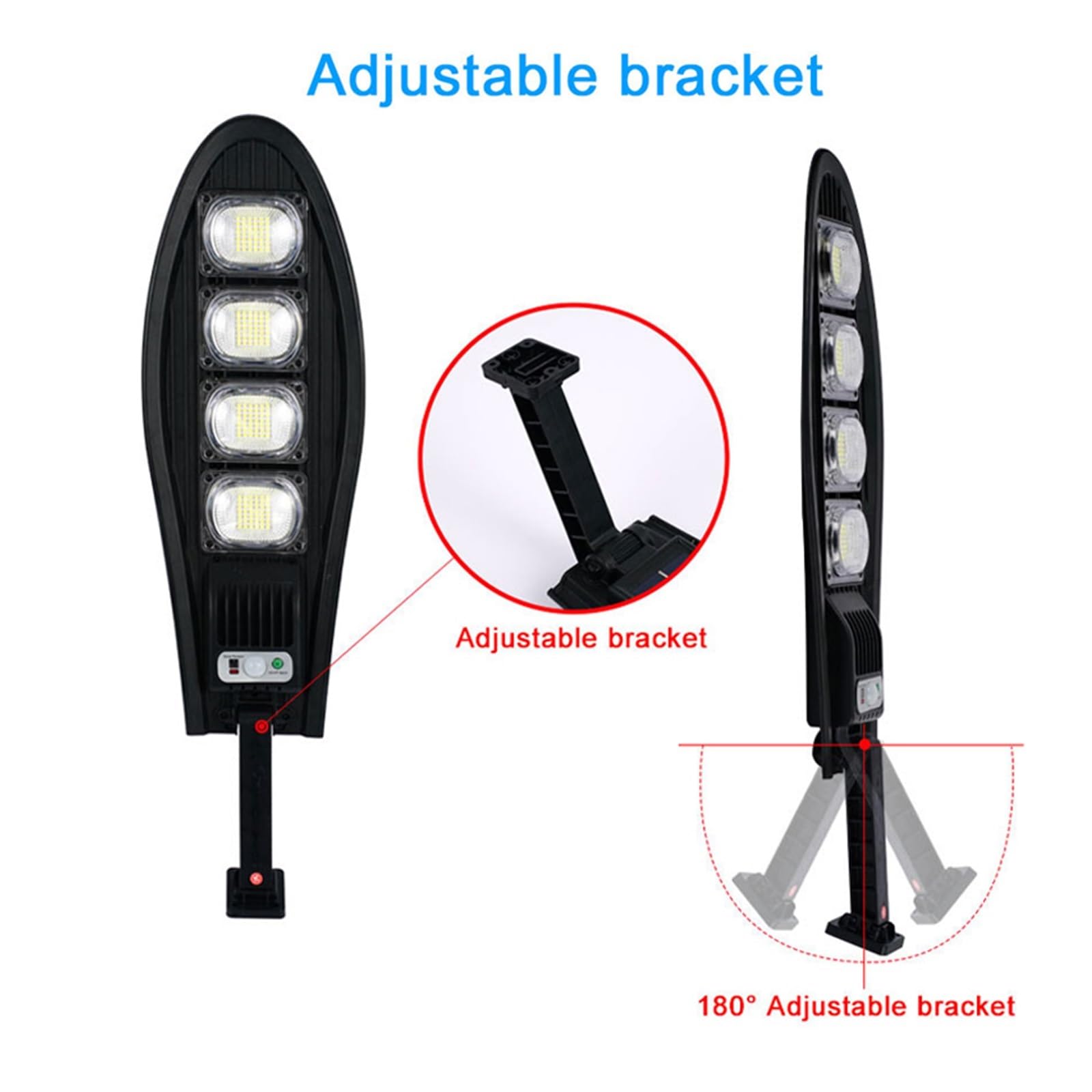 Lampy Solarne Zewnątrz, Światła z czujnikiem ruchu słonecznego Outdoor 42/84/126/168 LED Solar Street Lamp Wodoodporny 180 ° Regulowany kąt Solar Security Lights,Do ogrodu, ulicy, werandy(A168LED)