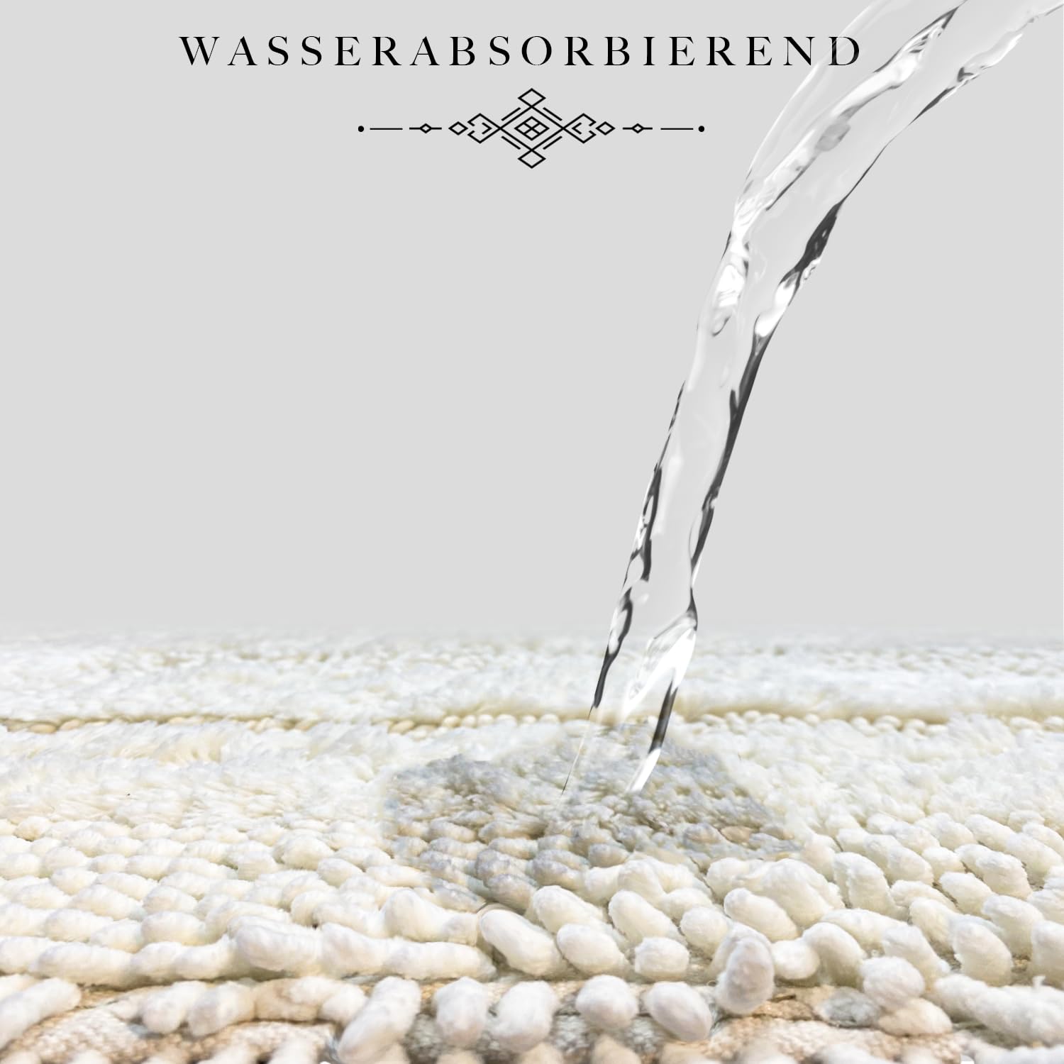 Oval Badematte Creme, 2er Set (60x100 cm + 50x60 cm)| Badezimmerteppich, Badteppich | Weiche Bad- und Duschvorleger | Für Bad, Dusche und Toilette, Maschinenwaschbar Badvorleger Macoroni