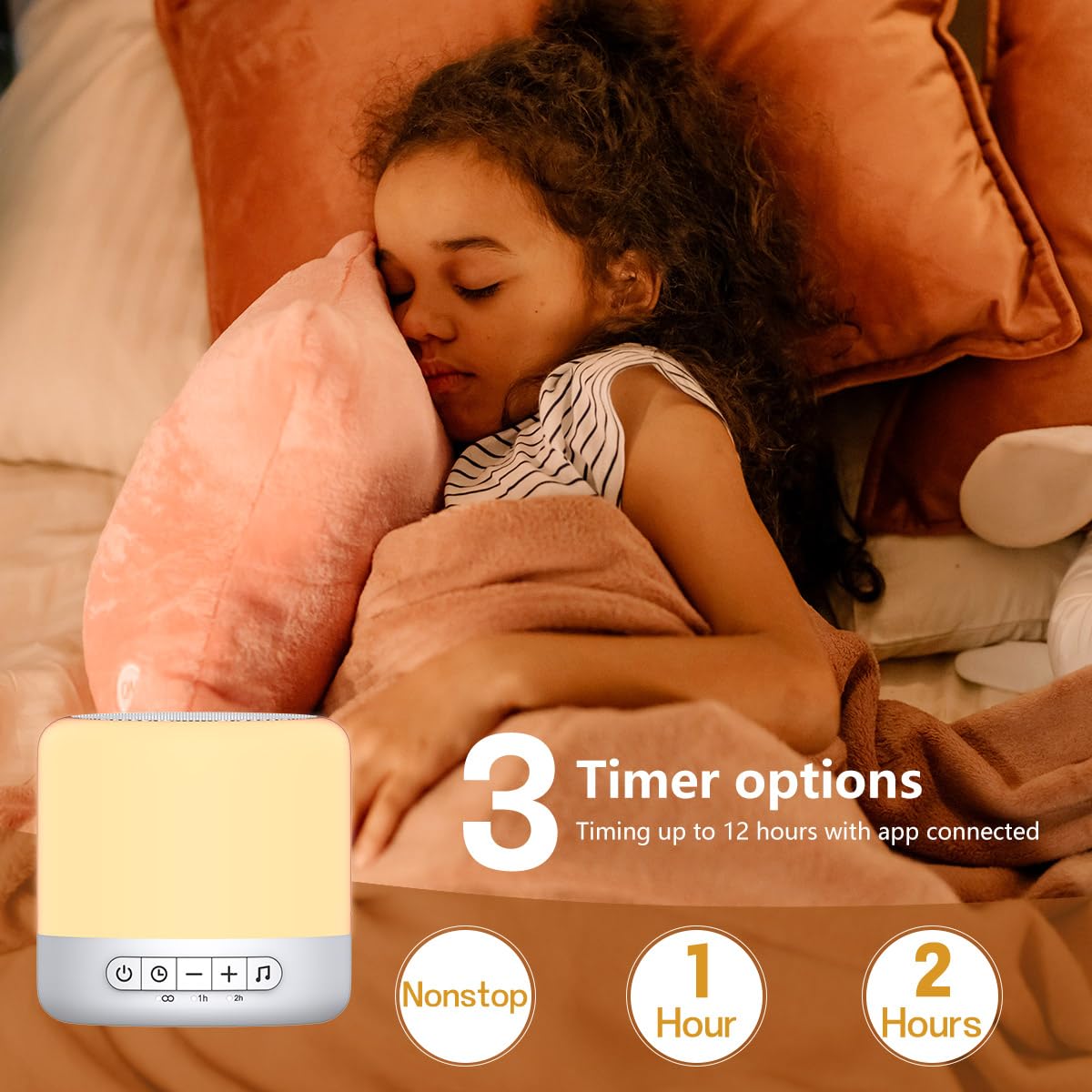 Easysleep Macchina sonora portatile per dormire, con 30 suoni lenitivi, 12 luci notturne, 32 livelli di volume, timer con app, telecomando, per asilo nido, viaggi, ufficio