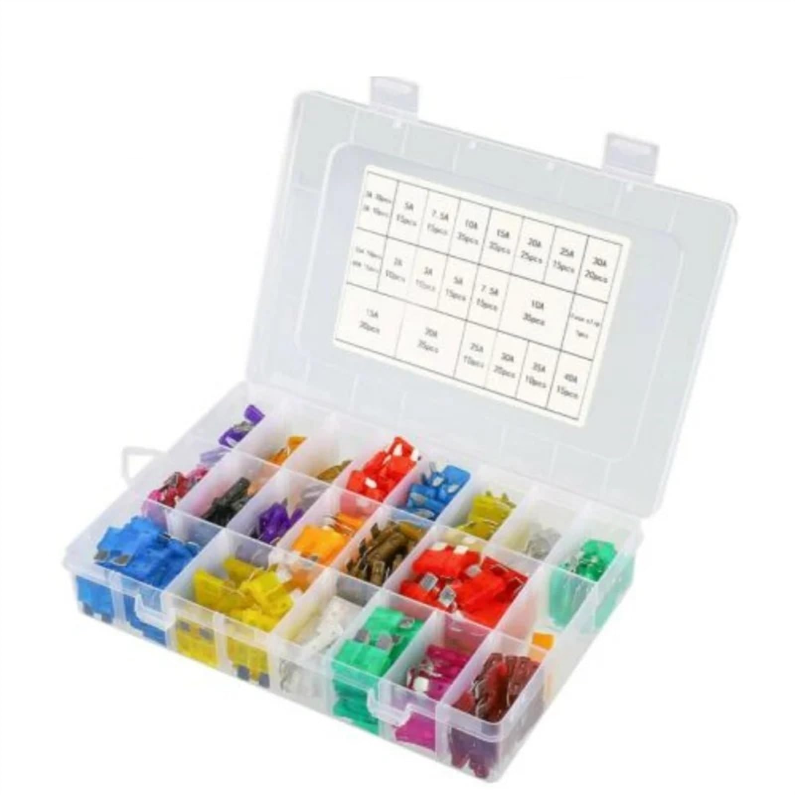400 Uds. Surtido de cuchillas de fusibles for coche, juego de fusibles estándar/Mini de aluminio, kits surtidos for automóviles y camiones ATM APM + 1 Clip amarillo