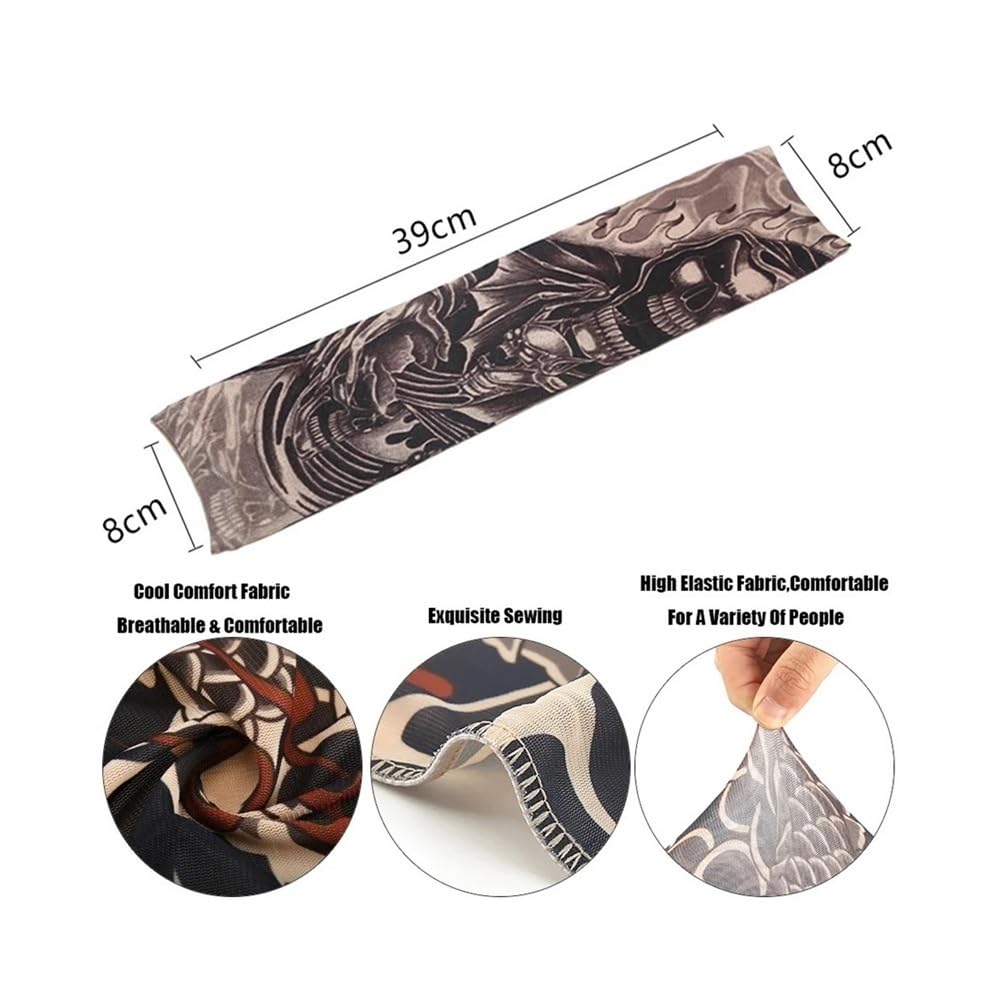 Mangas de brazo de tatuaje urbano, protección solar UV, sin costuras, protección solar, protección solar, guantes para hombres y mujeres