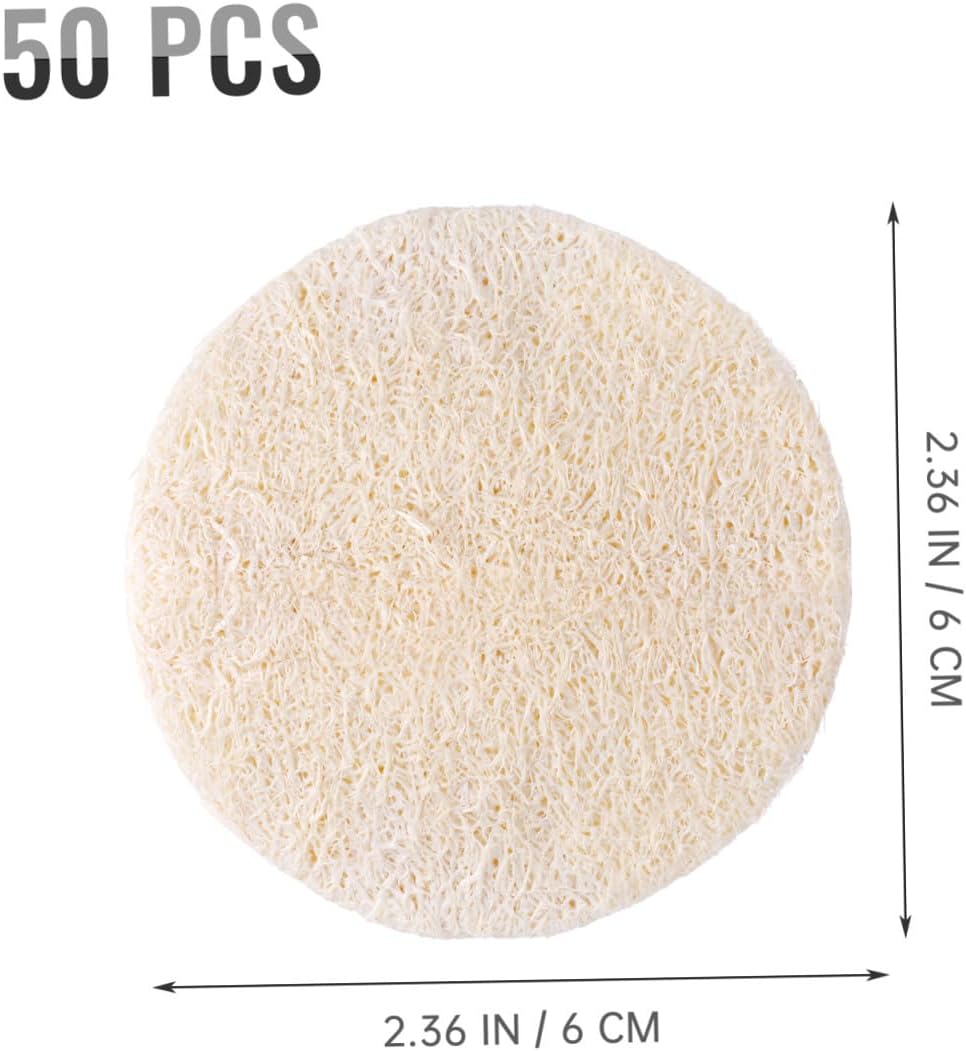 100Pcs Loofah Face Pads Exfoliating Loofah Sponges Exfoliating Face Scrubber Makeup Remover Reusable Soft Facial Skin Care Scrub Wash Pads