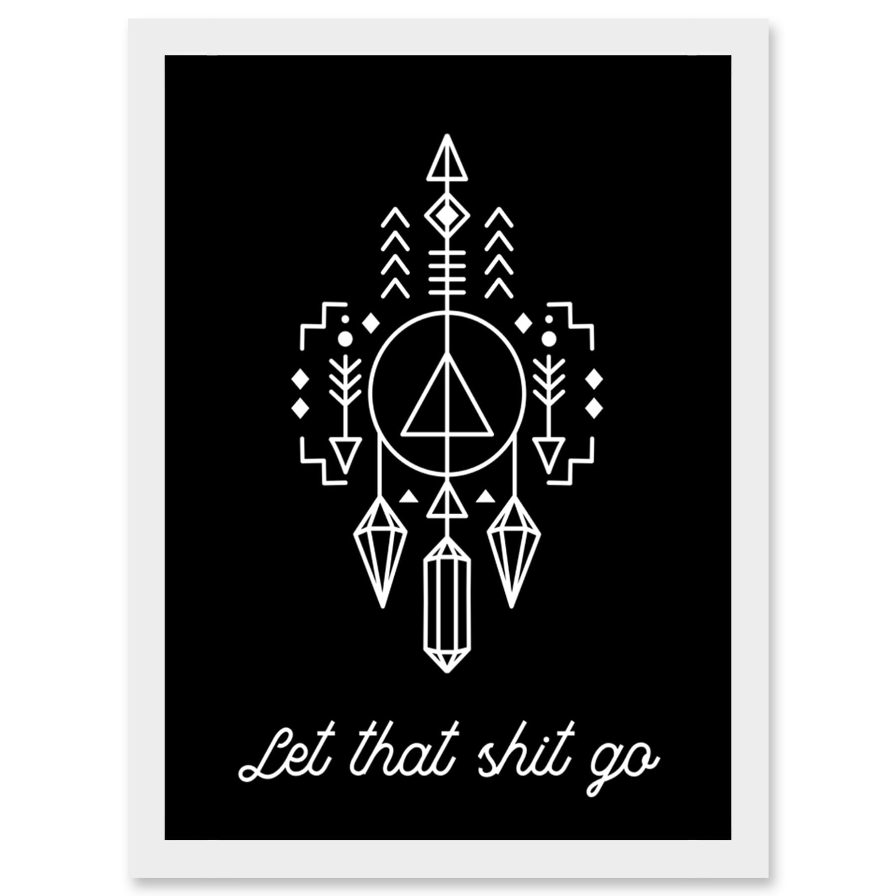 Artery8 Toilet Sign Framed Wall Art Print - Funny Bathroom Yoga Decor Artwork - A4 - White
