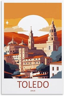 Toledo Travel Print Toledo Décor Toledo Spain Gift Toledo Print Spain Poster Print Decorative Painting Canvas Wall Art Living Room Posters Bedroom Painting Unframe 12x18inch(30x45cm)