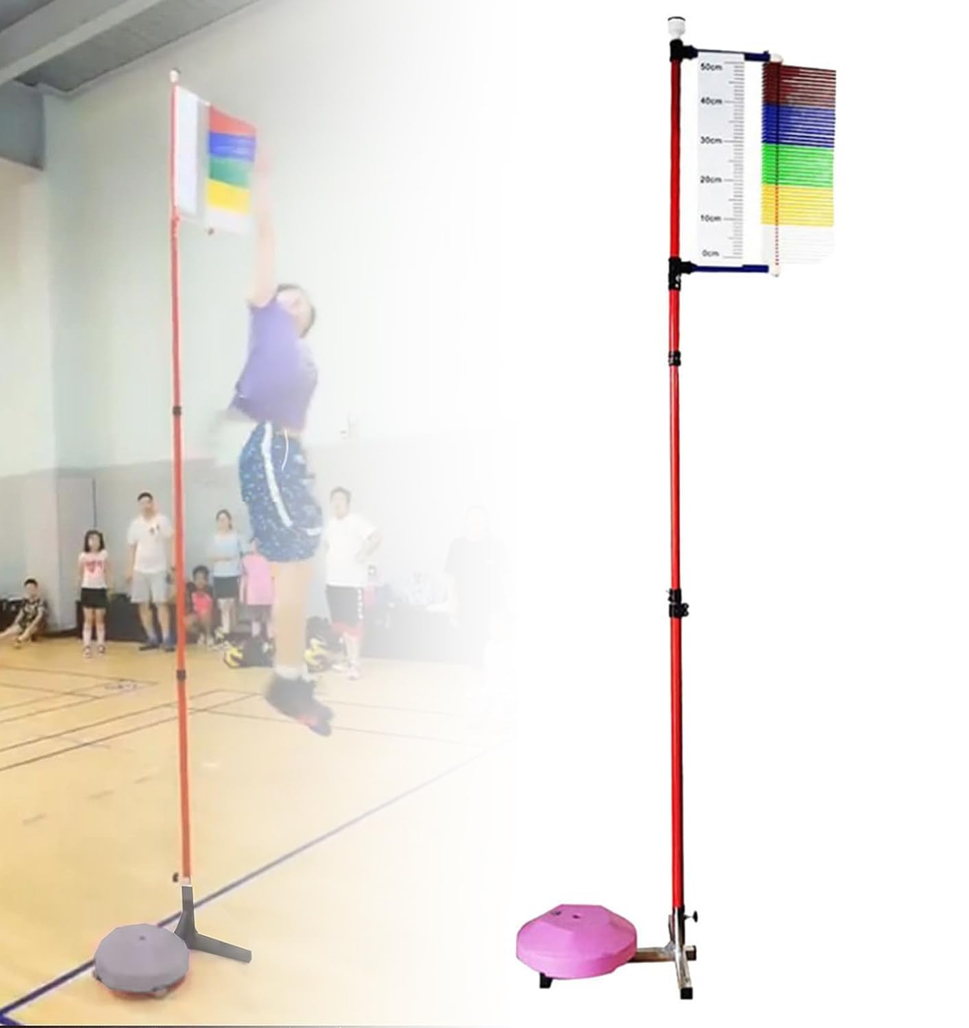 Vertikaler Sprungtester, 3,9–11,5 Fuß, vertikaler Sprungtester mit Stabiler Basis, Basketballtrainer, Volleyball, Herausforderer, körperliche Trainingskoordination