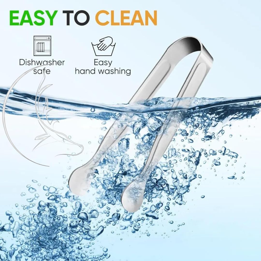 Mini Stainless Steel Serving Tongs - Perfect for Parties! -3