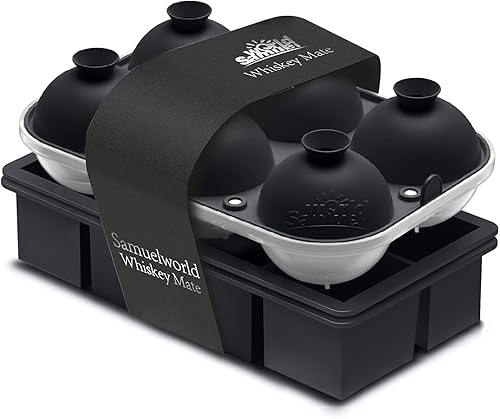Miniatura 13 de Samuelworld Combo de Bandeja de Hielo Premium (16 Cubitos de Hielo/6 Bolas de Hielo), Fabricador de Esferas de Hielo Grandes y Bandejas de Cubitos