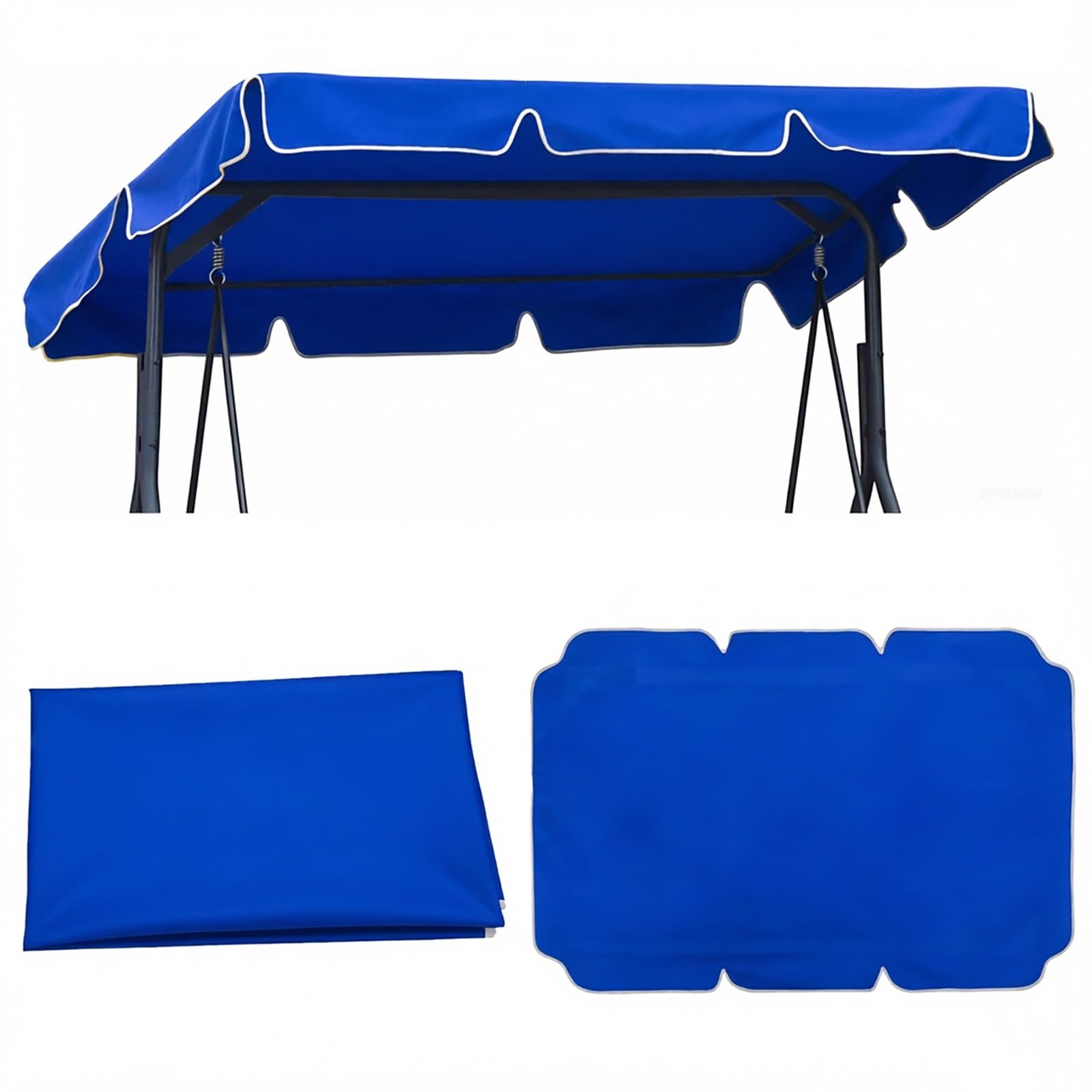 Aenmezen 2-3 Seat Swing Canopy Replacement Top Cover, Thicken Waterproof Oxford Fabric, Garden Hammock Chair UV Resistant Top Cover, 55.9/64.5/74.8/76.7/82.7in(Klein Blue,82.7x57in)