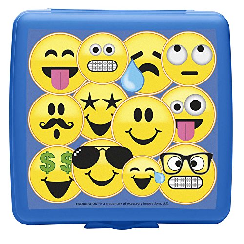 Zak Designs Emojination Plastic Sandwich Container, Emojis