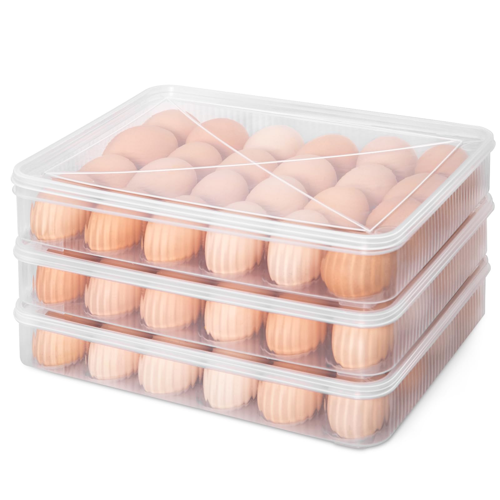 LIYYOO Egg Holder For Fridge, Deviled Egg Containers With Lid,Egg
