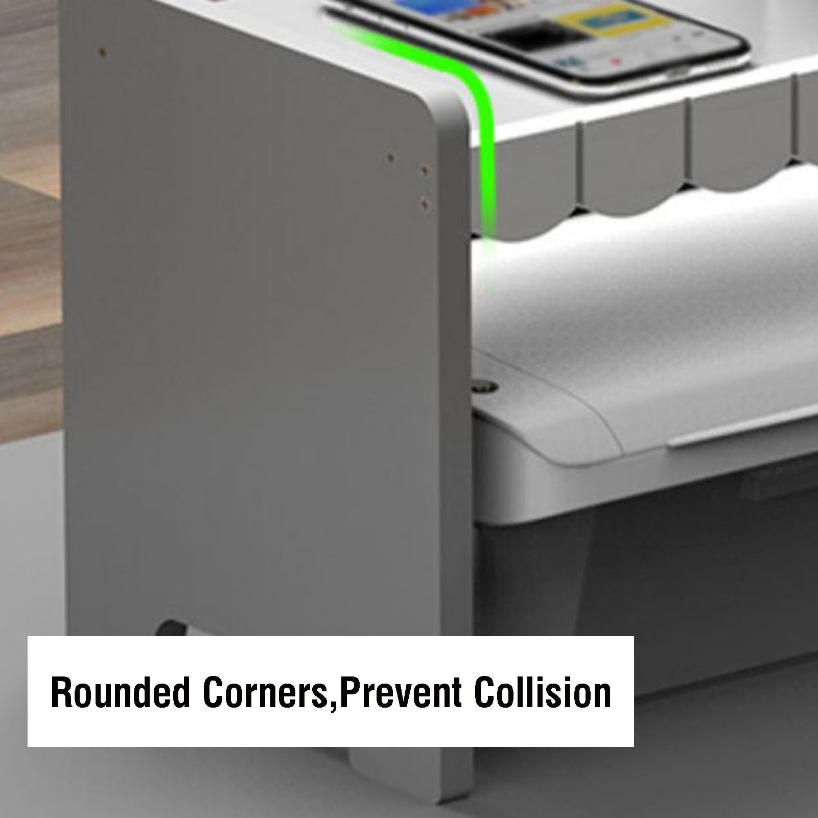 Hölzerner Druckerständer, Schreibtisch-Organizer-Aufbewahrungsregal, Mit Aufbewahrungs-Fax-Rack-Aktenständer, Geeignet for Home-Office-Faxgerät-Scanner-Dokumentenbücher (Color : White)