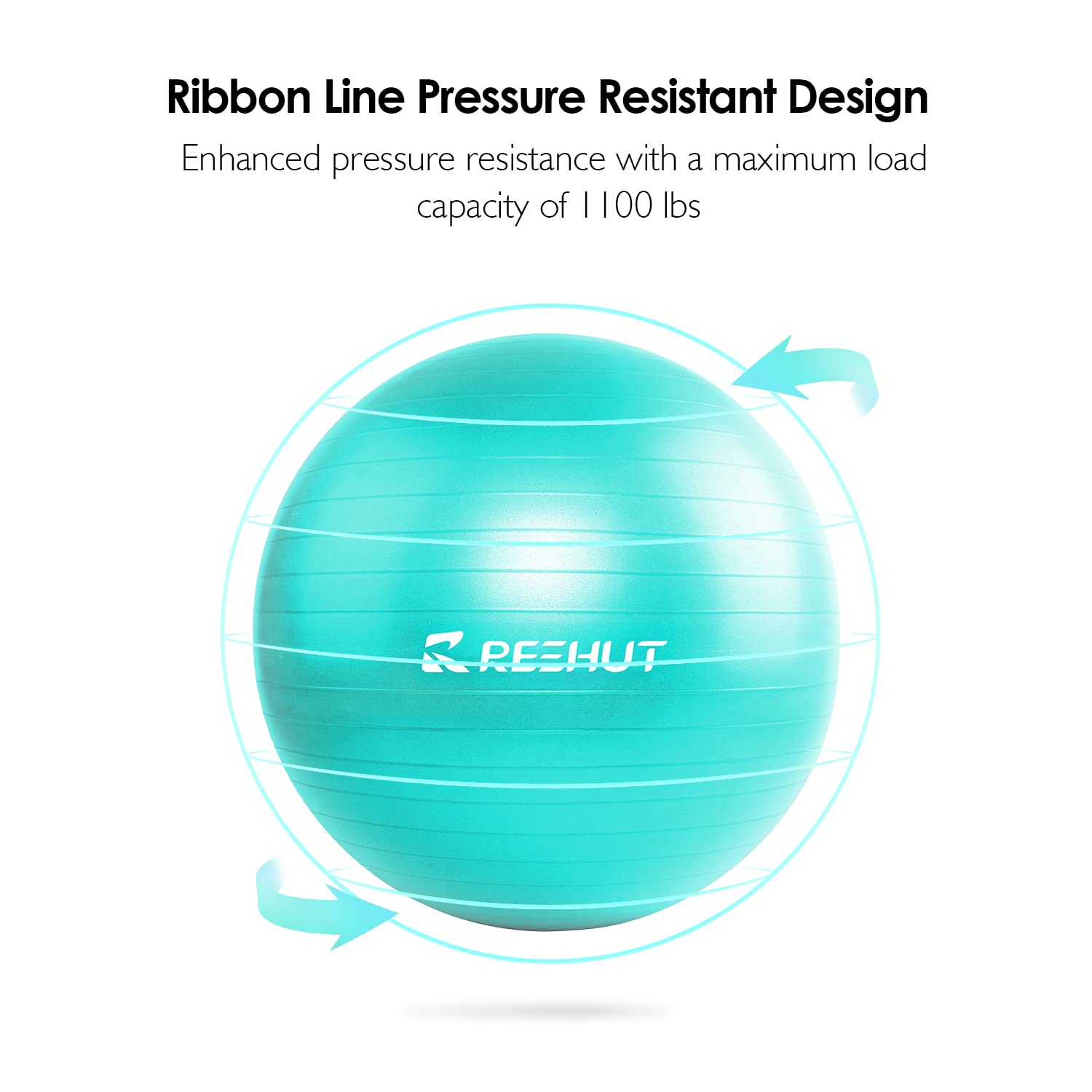 Ballon Fitness REEHUT 58-65 Cm – Antidérapant, Anti-éclatement, Avec Pompe, Pour Yoga, Pilates Et Grossesse