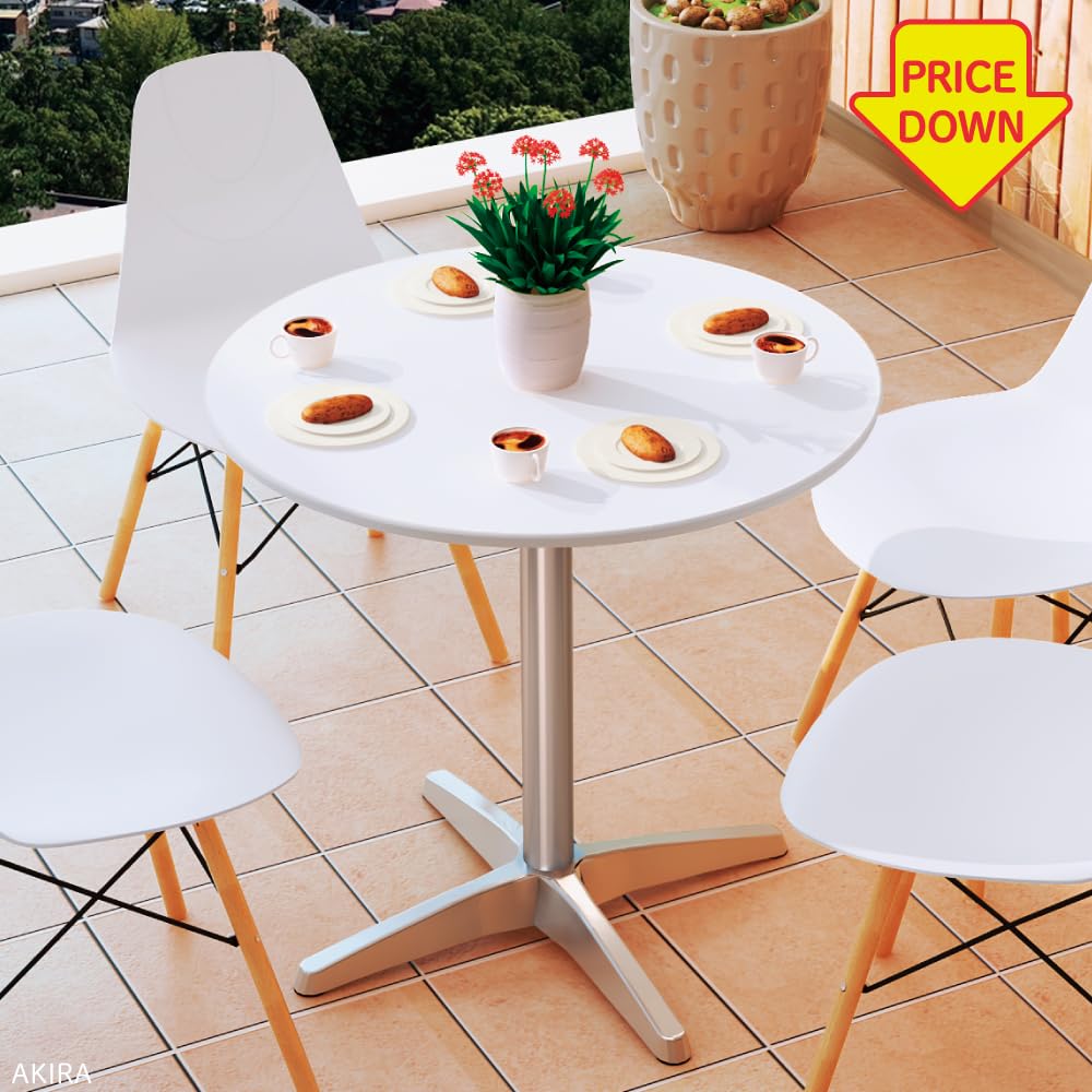 Amazon｜家具のAKIRA カフェテーブル 食卓テーブル 丸 ホワイト 直径