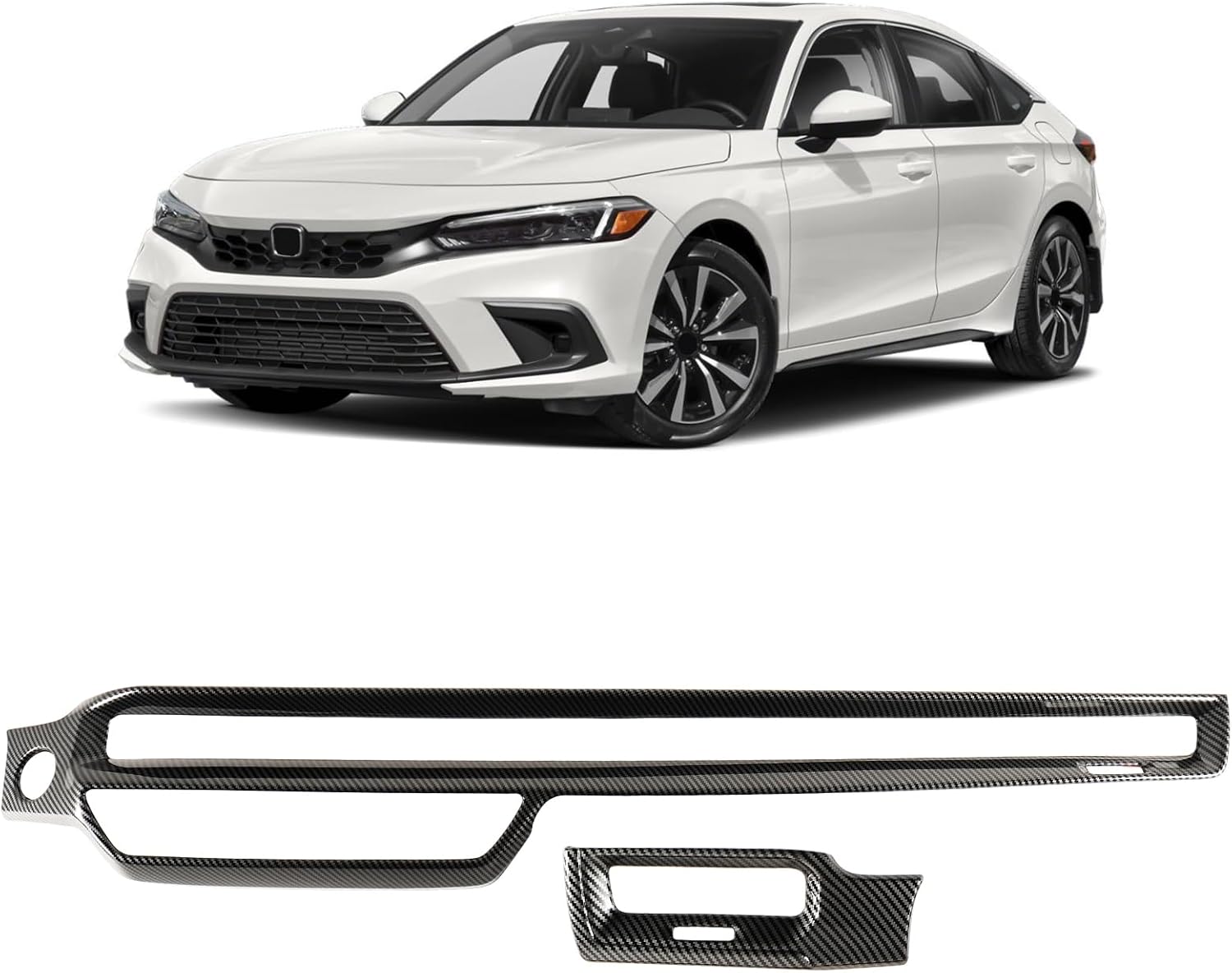 Carbon Fiber Center Console Dashboard Panel Cover AC Air Vent Cover Compatible with 2022-2026 11th Gen Honda Civic