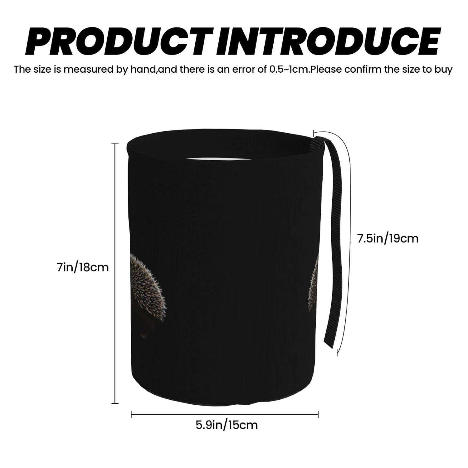 Cute Little Hedgehog Portable car Trash can, Practical car Storage Bucket, Practical, Convenient and Foldable, a Must-Have for Cars. image 3