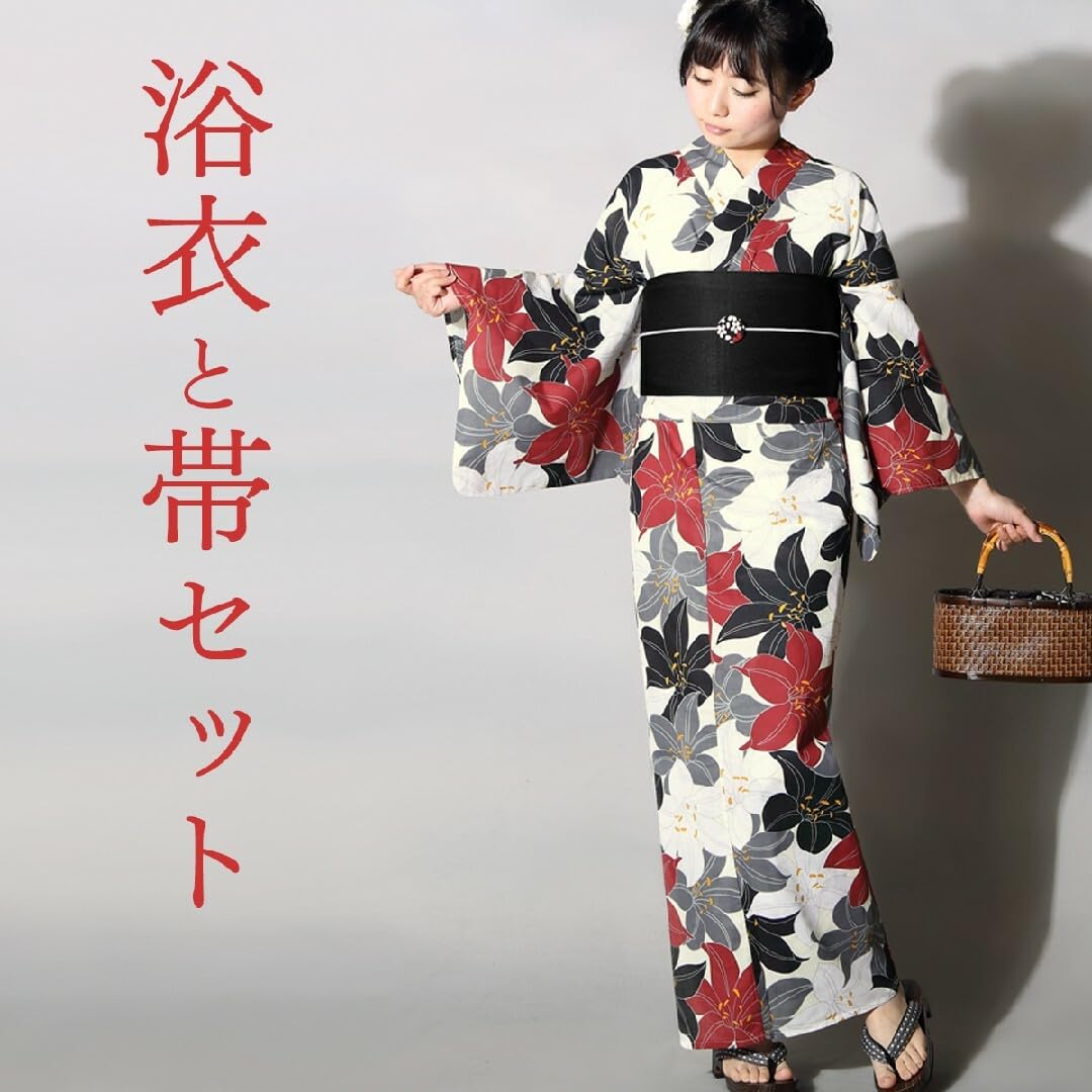 【浴衣・帯セット】百合柄 美品 フリーサイズ 新品未使用品 Amazon.co.jp: 浴衣帯セット百合柄 フリーサイズ : ファッション