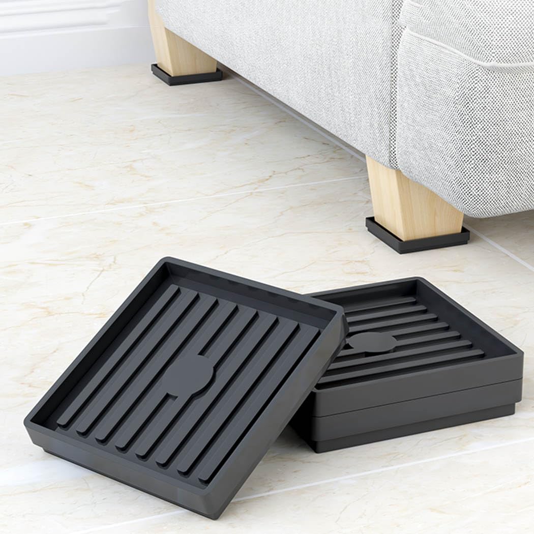 TPE Möbelerhöher Schwarz 4 Stück - Rutschfeste Füße Für Bett, Couch, Tisch Bis 200kg