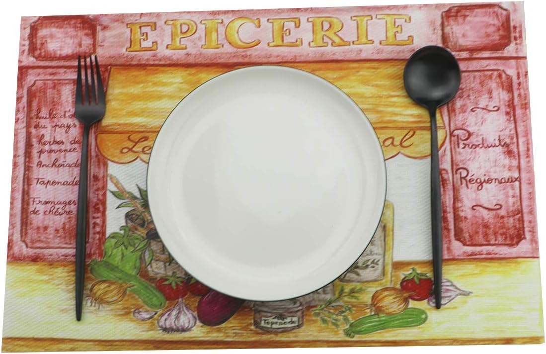 Hоt Dеаlѕ puzhler Table Setting Placemats for Holiday Dinner, Friends & Family Gathering, Festivities, Cocktail Parties, Home Décor, Woven Tapestry 12 X 18 Inches - Set of 6
