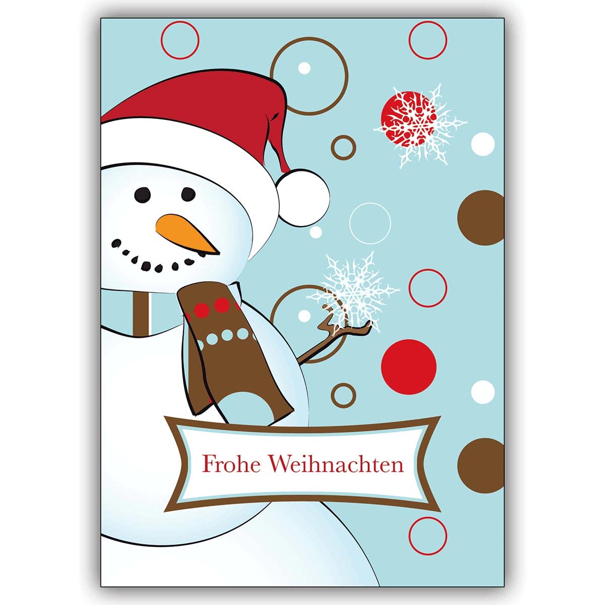 20er Set Schicke Weihnachtskarten mit Umschlägen mit Schneemann, personalisierbarer Innendruck (Var3), als Weihnachtsgruß, Neujahrskarte, Silvesterkarte geschäftlich & privat: Frohe Weihnachten