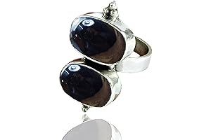Natural Genuine Hematite Rings for Women Sterling Silver Jewelry Dainty Stacking Ring