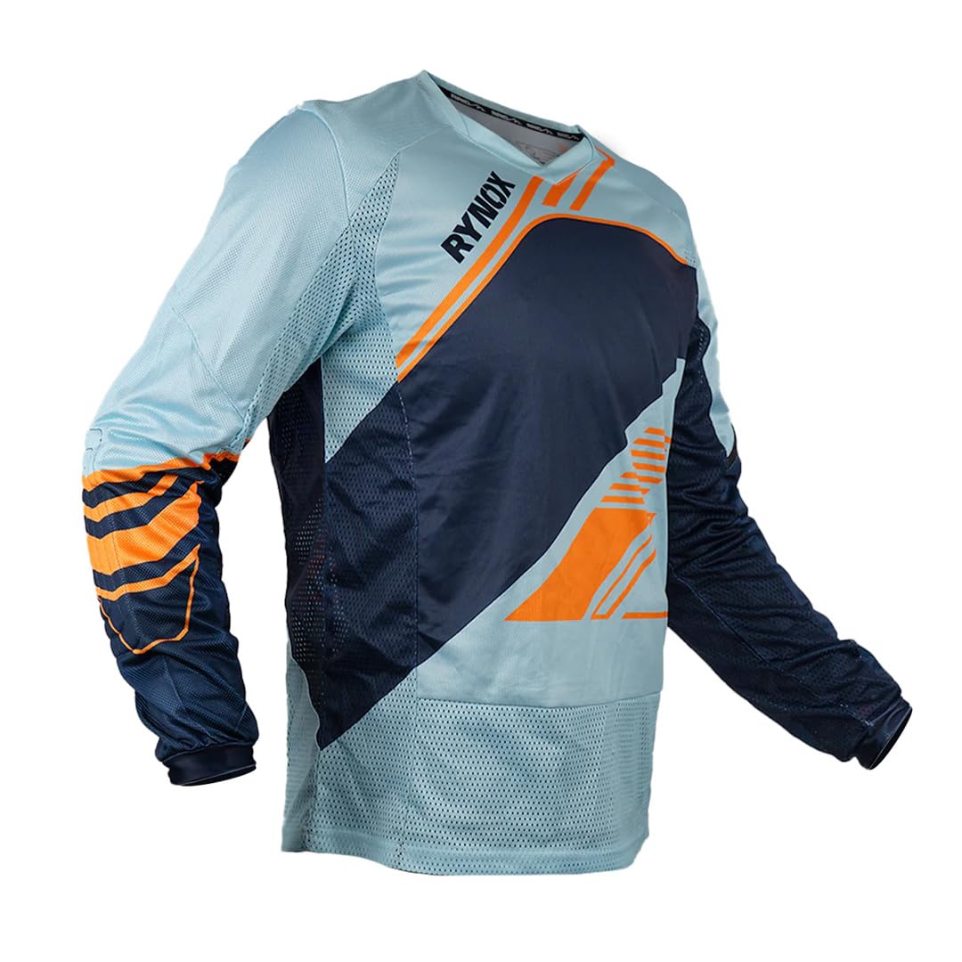 Rynox Unisex Frontier Pro Offroad Regular Fit Jersey|Mesh Motocross Jersey With Abrasion Resistance And Active Ventilation - Gulf Orange, Small-image-32