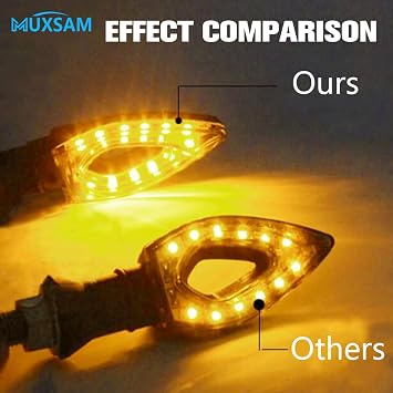 MUXSAM 4 PCS Motorcycle Led Turn Signal Light, Universal Watertight Motorbike Turning Indicators, 12V Blinker Amber LED Light Indicator,Daytime Running Lights Brake Lights for Motorcycle Red