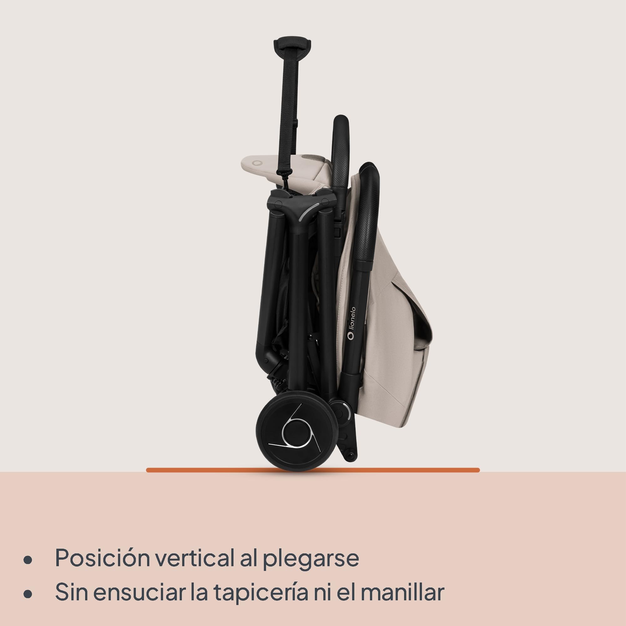 Lionelo Sia Silla de Paseo Ligera y Ultracompacta para Viaje, hasta 22 kg, Ultraligera 5,9 kg, Respaldo Reclinable Tumbado, Capota XXL Impermeable UPF50+ Impermeablee, Mosquitera, Hebilla magnética | Respaldo reclinable, capota XXL UPF50+, ruedas amortigu