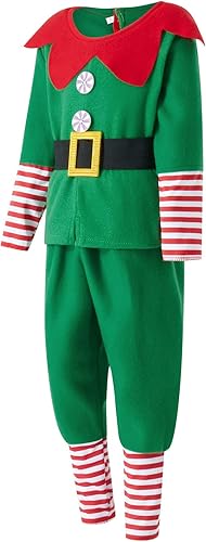 Miniatura 9 de Aunaeyw Conjunto de ropa de disfraz de elfo de Navidad 2022 para padres e hijos conjuntos de cosplay de ayudante de Papá Noel para hombres y mujeres