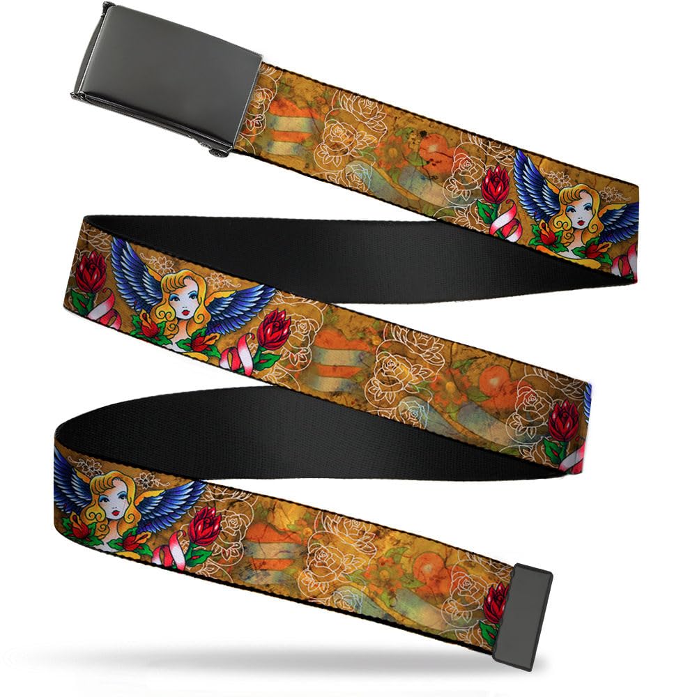 Buckle-Down Men's Web Belt Tattoo Johnny Blonde, Multicolor, 1.5