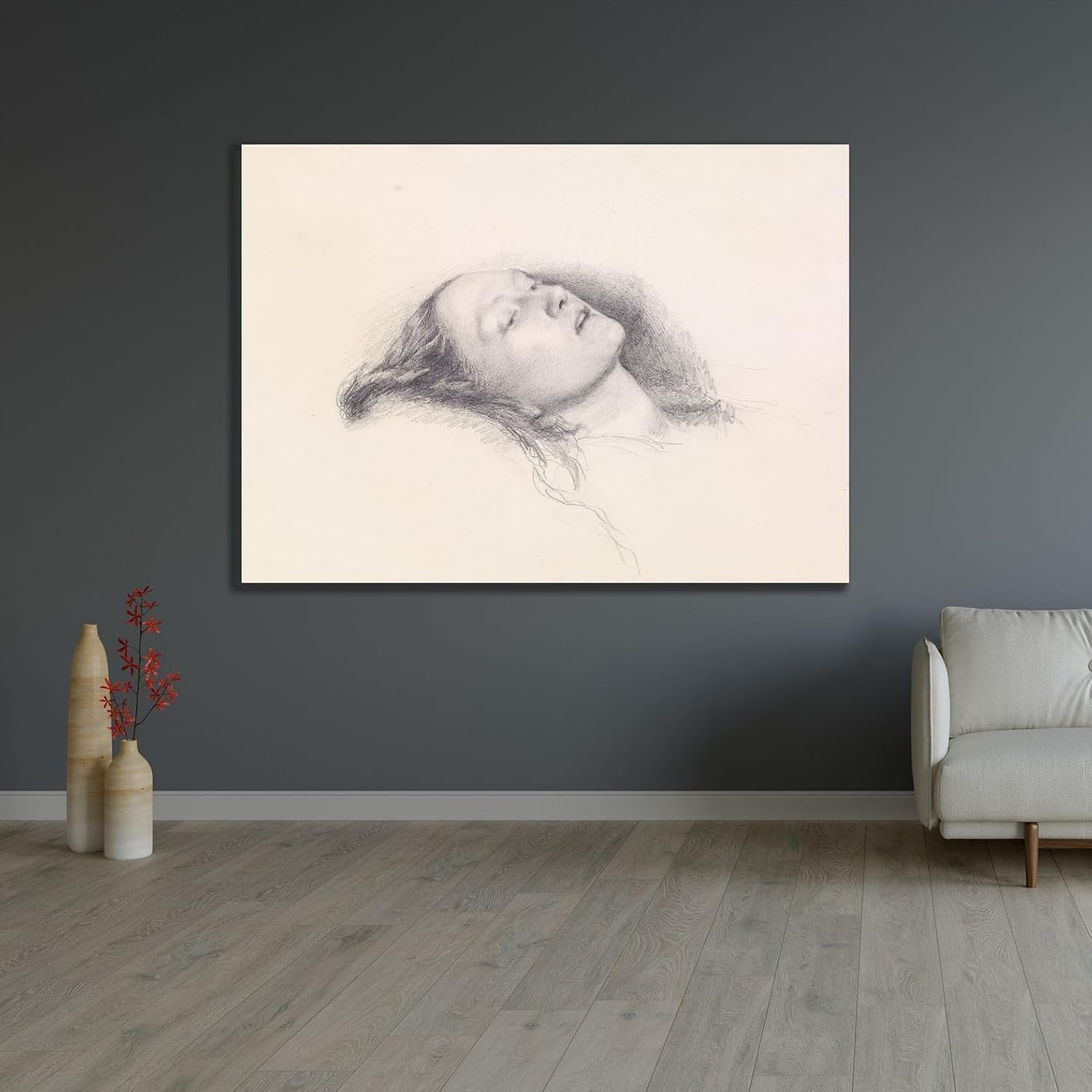 ArtDirect Ophelia - Head Study (1852) Unframed Art Print Giclee Poster by Sir John Everett Millais - Ready for Framing with Customization Sizes 10x7, 14x10, 20x14, 33x24, 48x35 and 60x43 inches