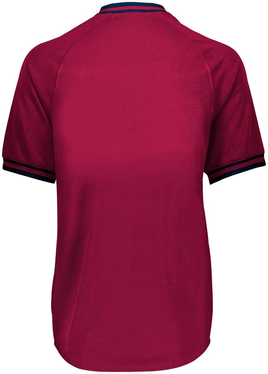 Holloway Youth Retro V-Neck Baseball Jersey M Scarlet/Navy